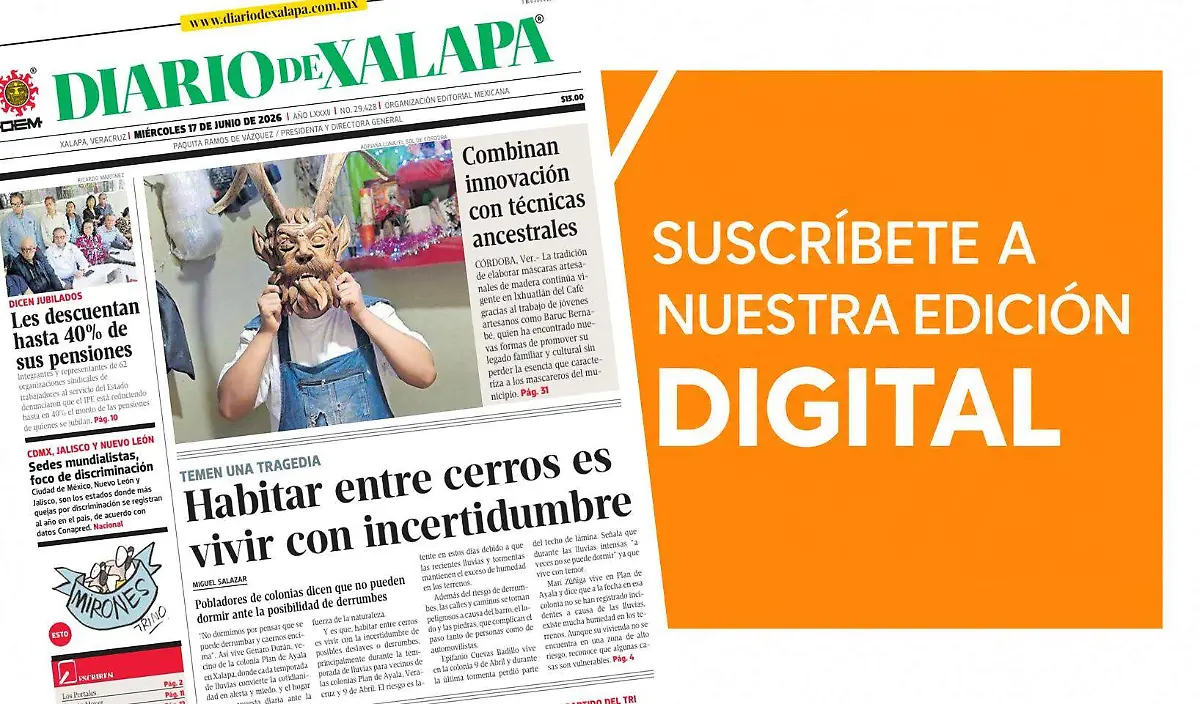 Portada Diario de Xalapa Miércoles, 17 de junio 2026