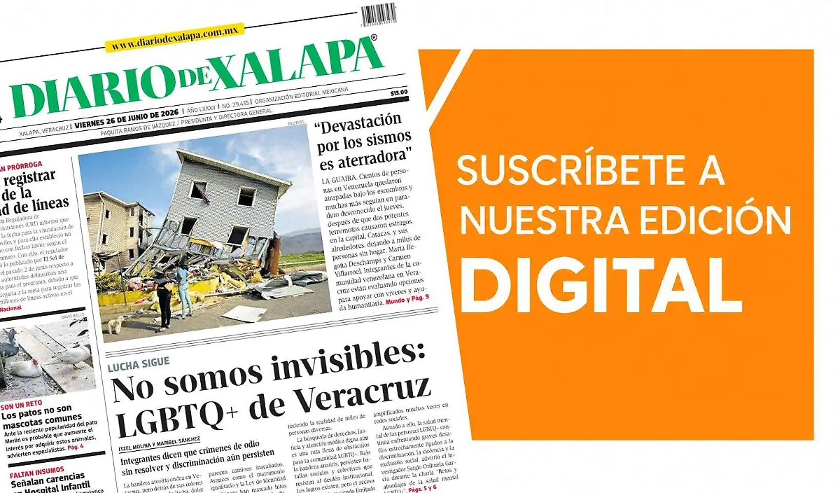 Portada Diario de Xalapa Viernes, 26 de junio 2026