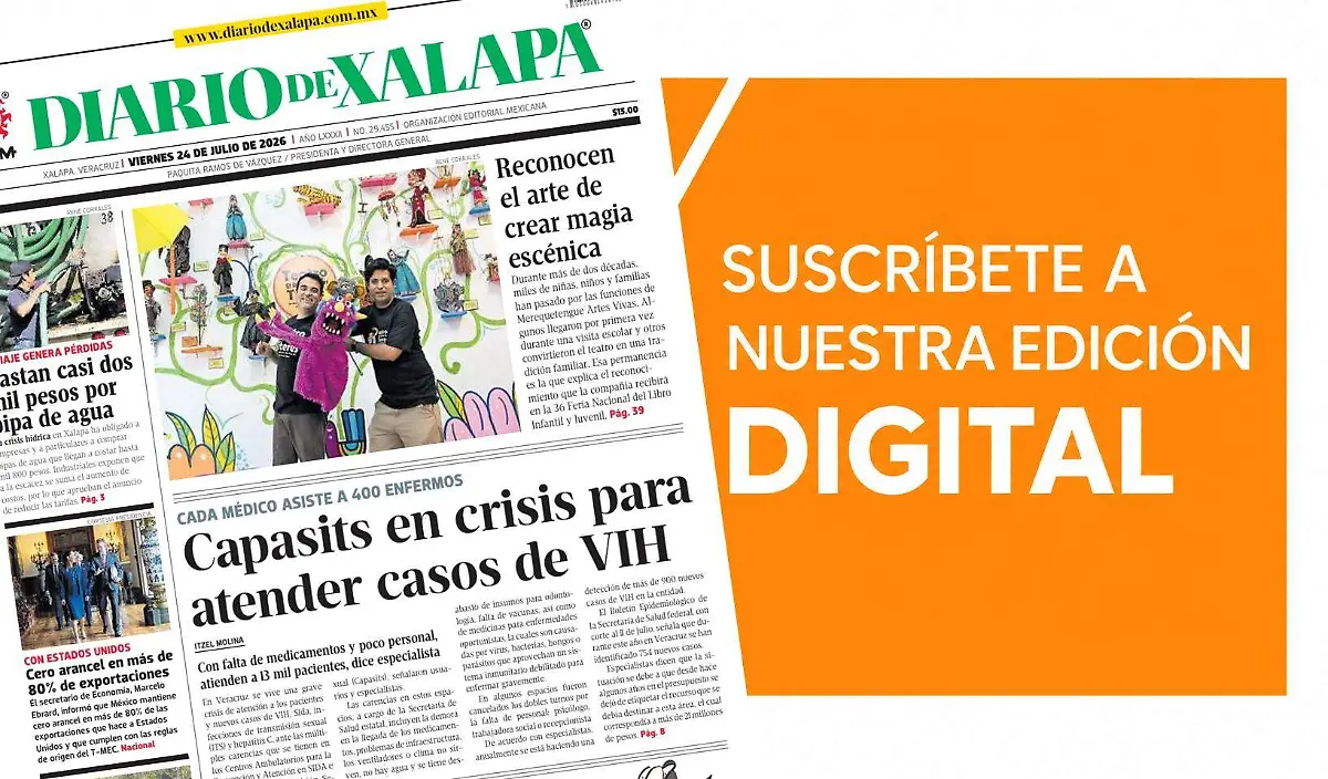 Portada Diario de Xalapa Viernes, 24 de julio 2026