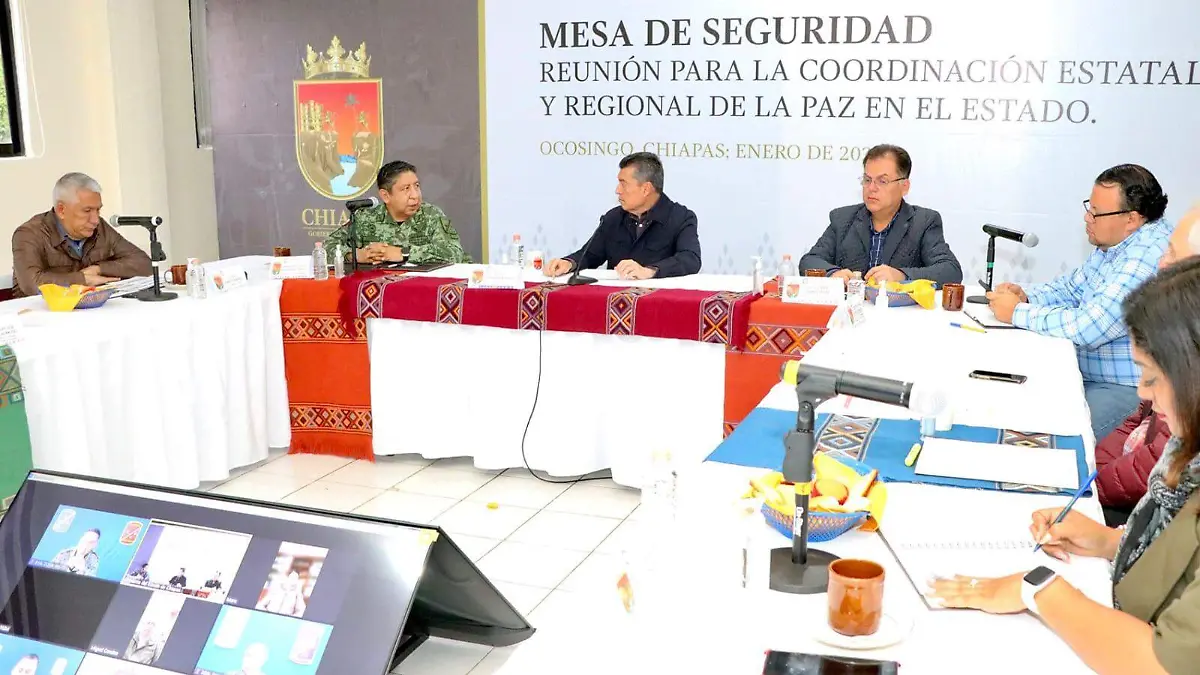 Mesa de seguridad del gobierno de Chiapas