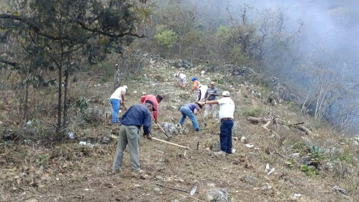 Combaten incendio
