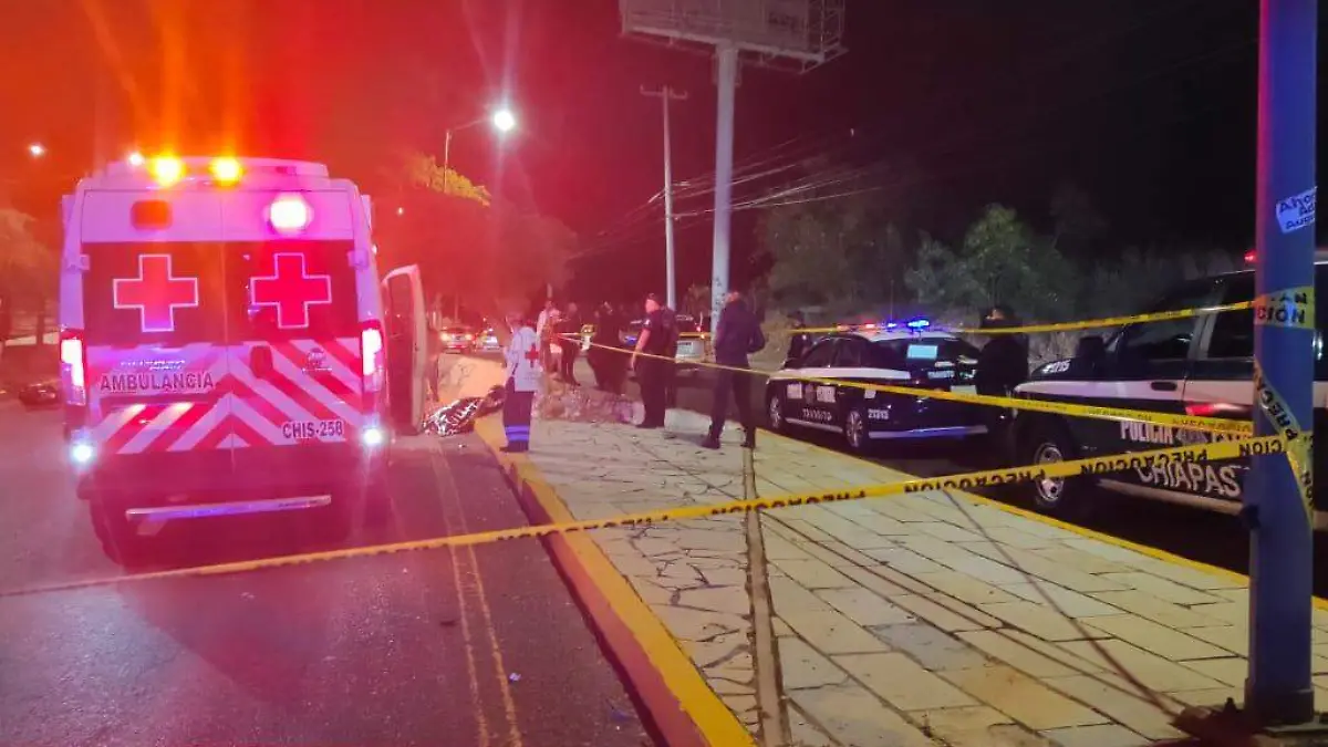 Accidente de motociclista en Tuxtla Gutiérrez