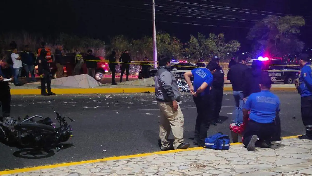Accidente de motociclista en Tuxtla Gutiérrez