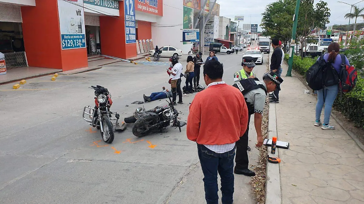 Motociclista lesionado