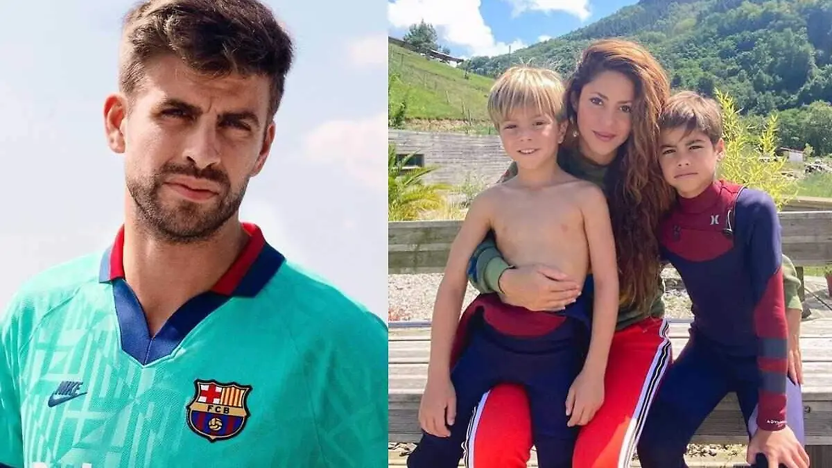 Shakira y Pique con sus hijos