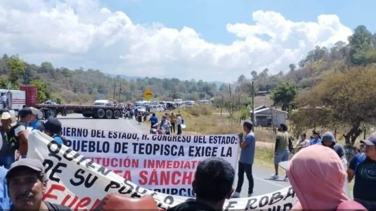 Bloqueo en carretera de Chiapas