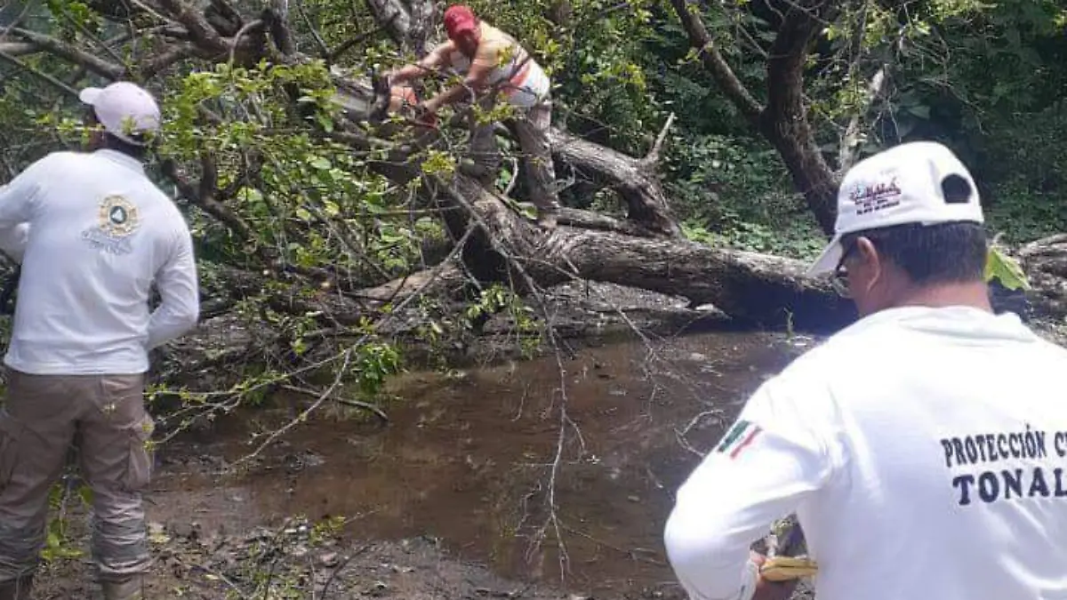 Lluvia con granizo en Tonalá