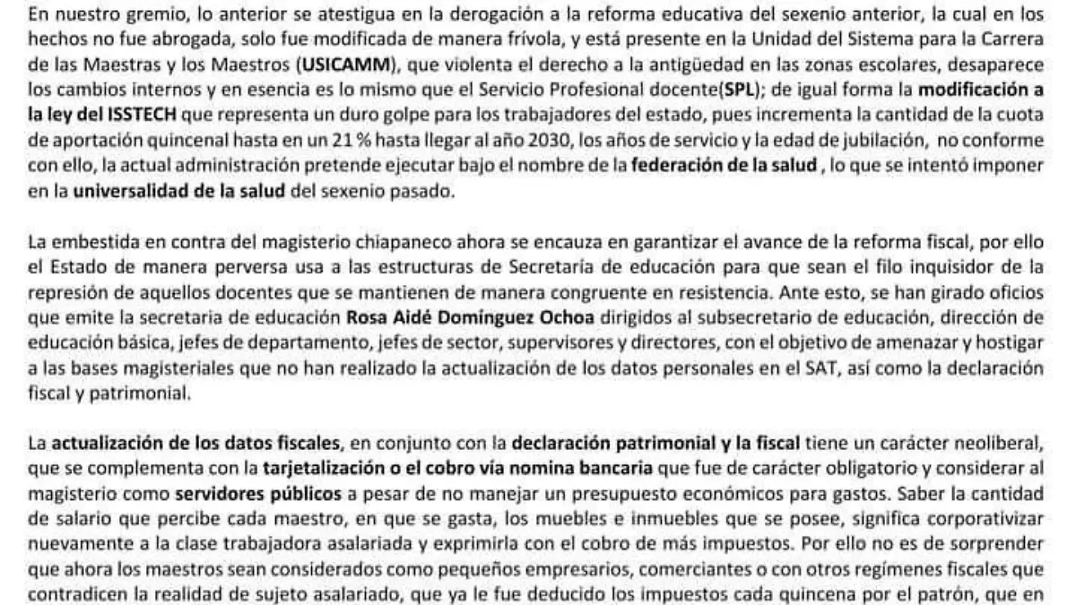 comunicado CNTE
