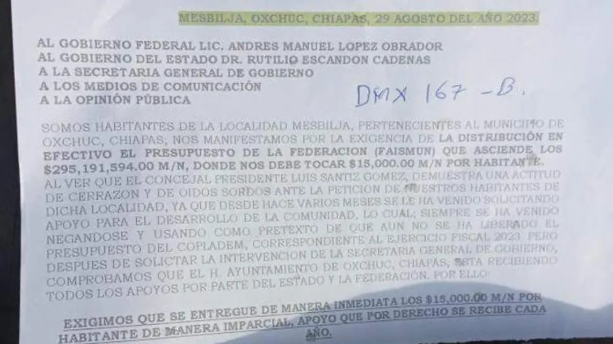 Bloqueo en Oxchuc