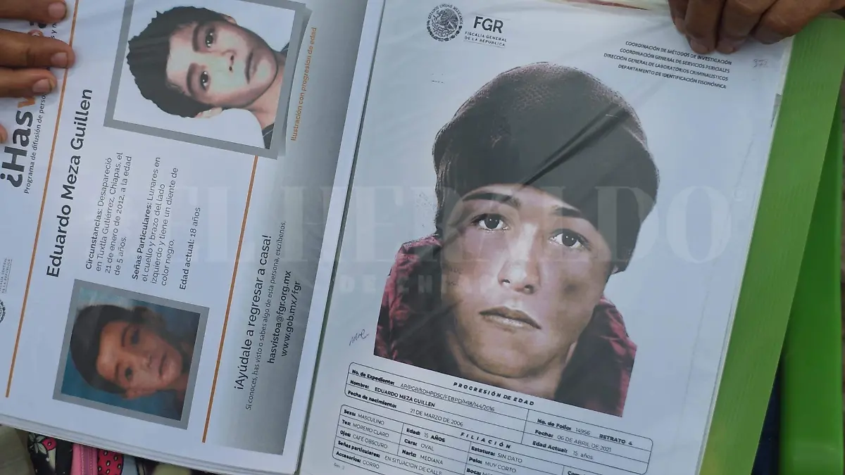 Retrato hablado de Lalito menor desaparecido madre buscadora Chiapas