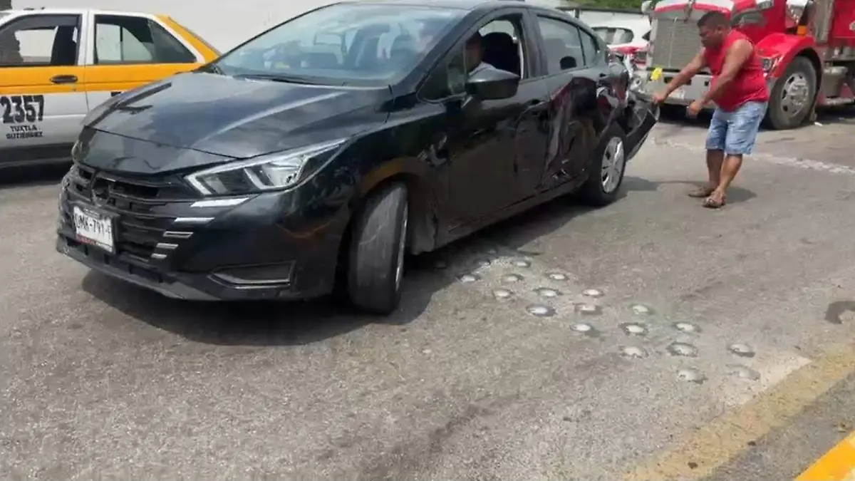 Accidente choque carambola Tuxtla