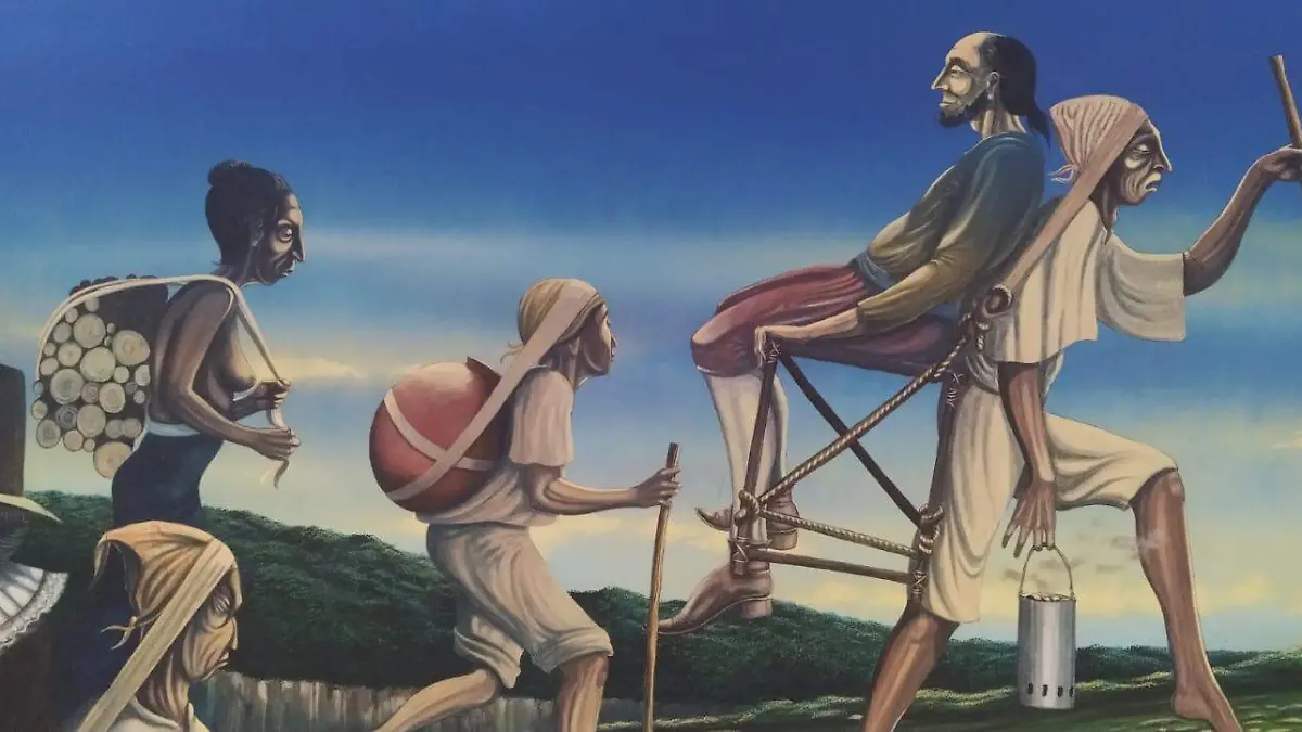 Los aztecas llegaron a la región en 1482, obra de Suasnavar, 2009. Un recuerdo del pasado