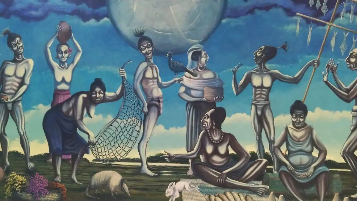 Los primeros españoles en la región, obra de Suasnavar, del 2009