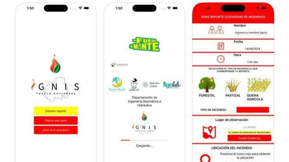 aplicación para incendios