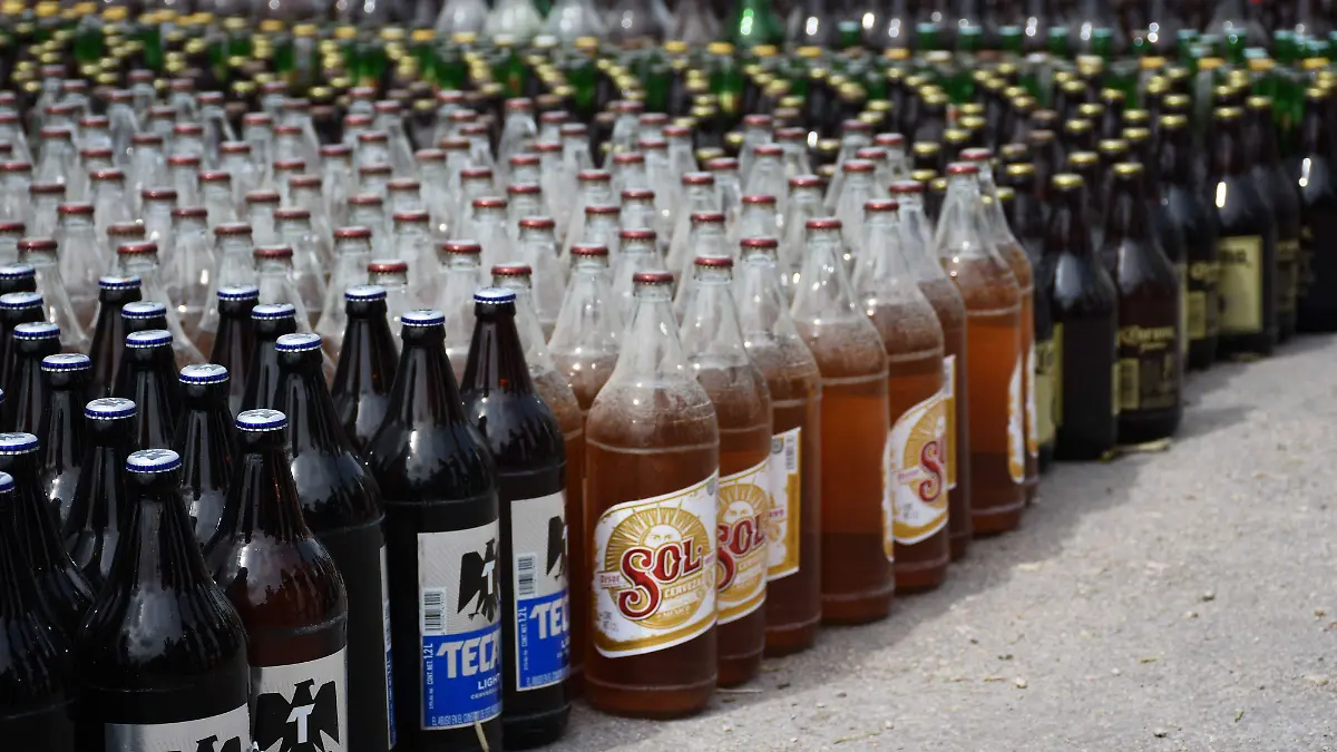 envases de cerveza decomisado alcohol 