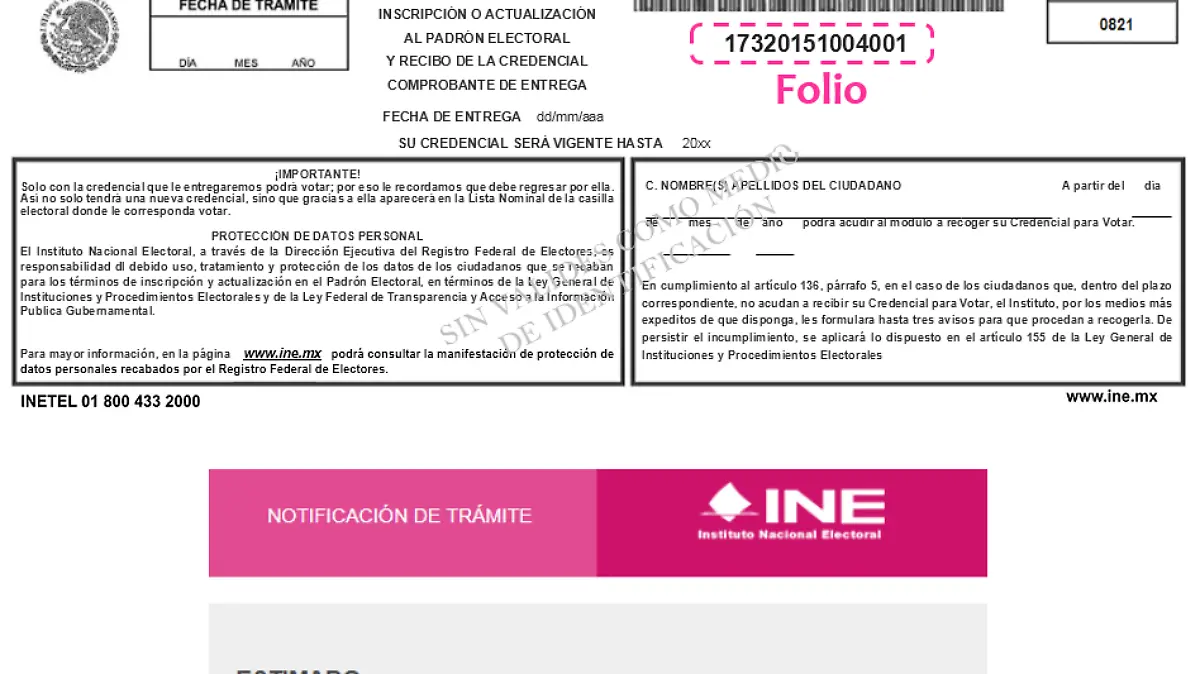 comprobante del INE