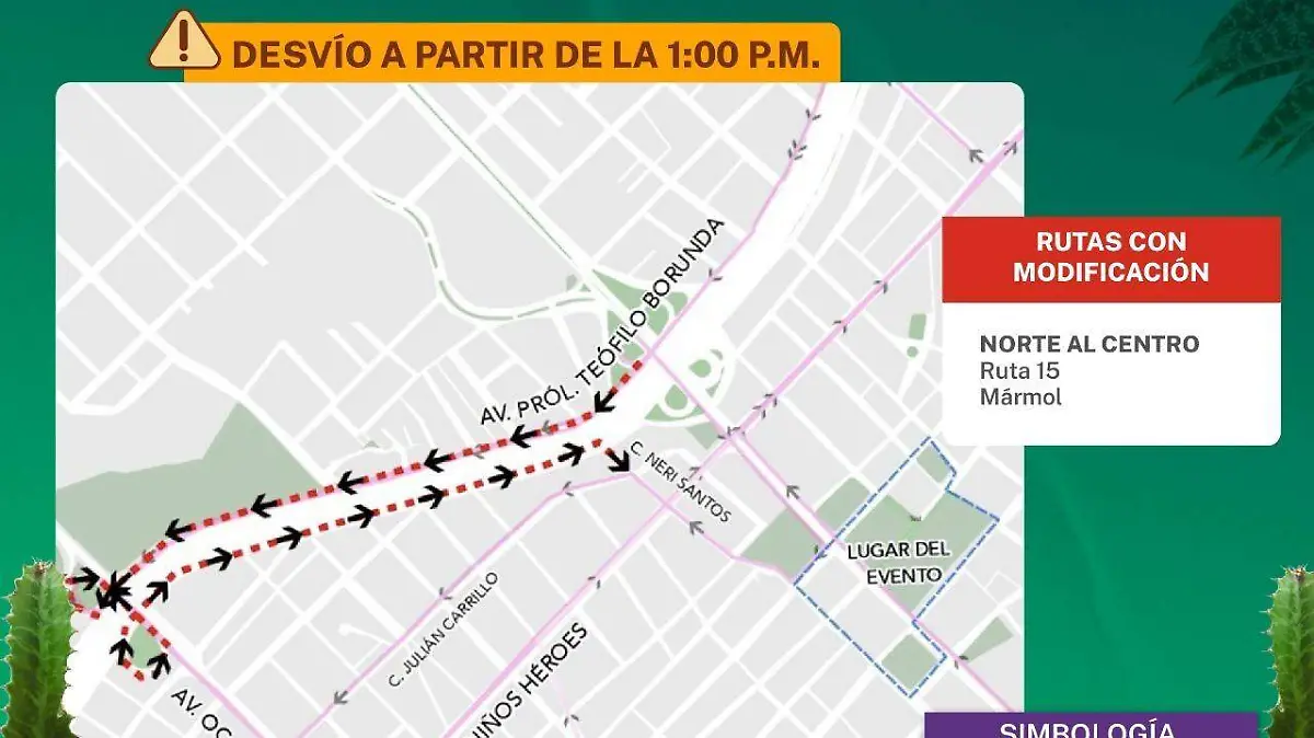 modificación de rutas del camión