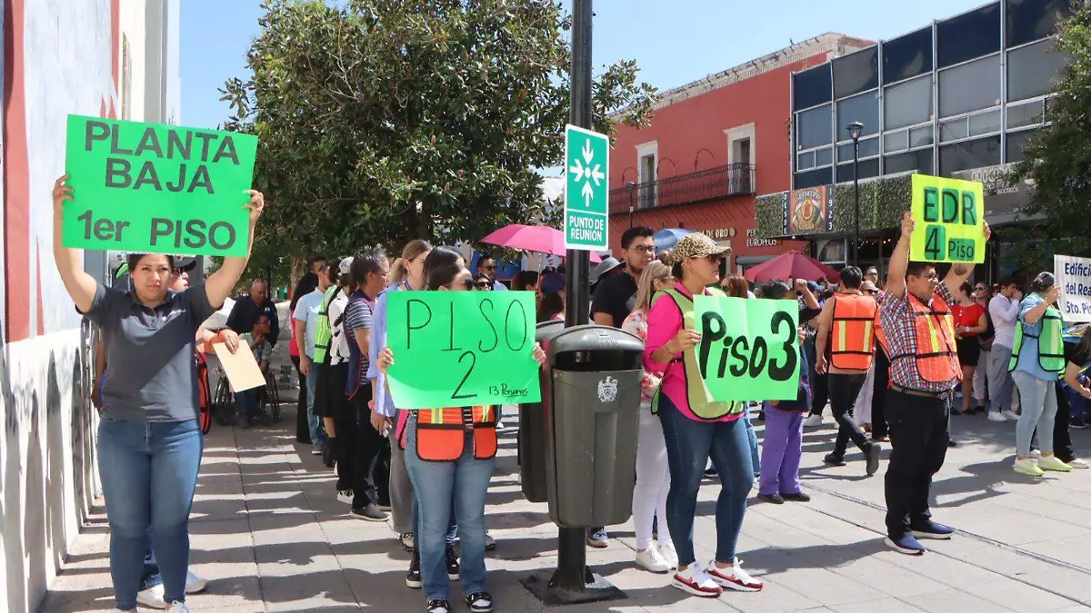 simulacro en el centro histórico