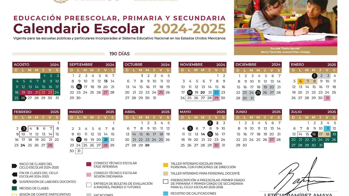 sep nuevo calendario