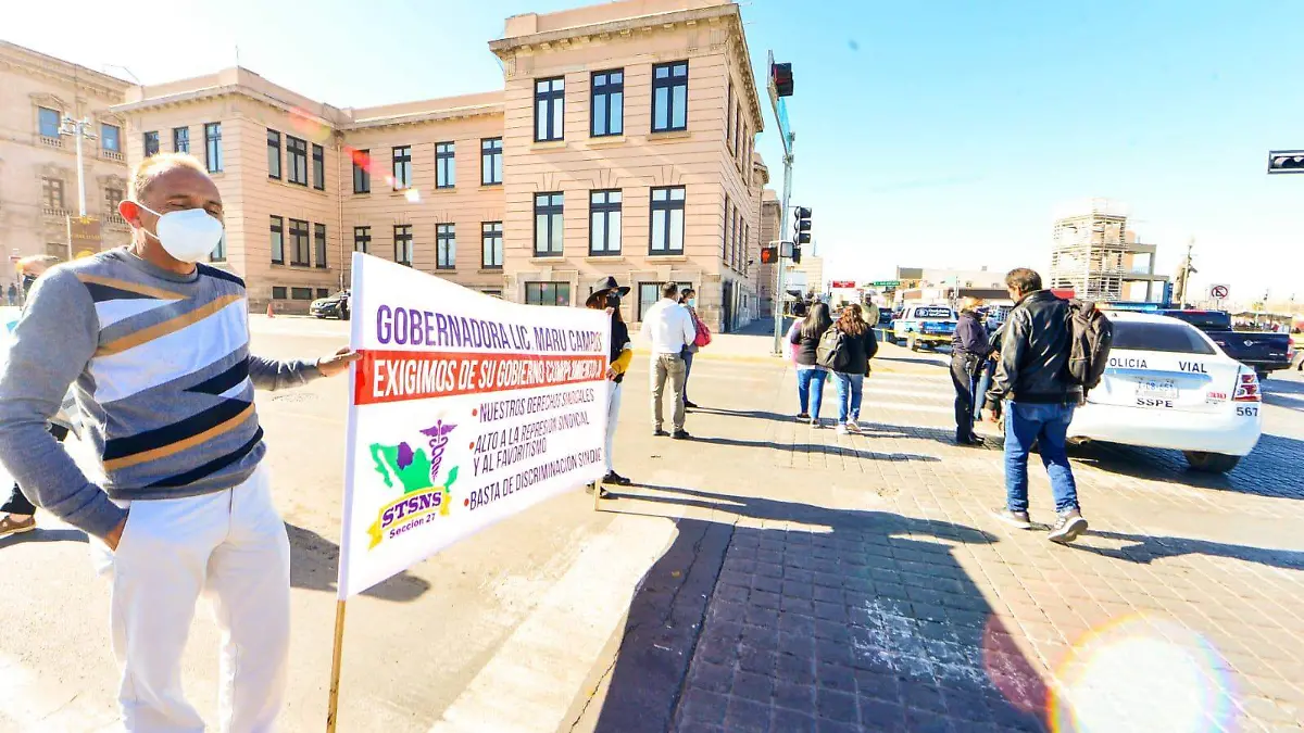 manifestación en el centro