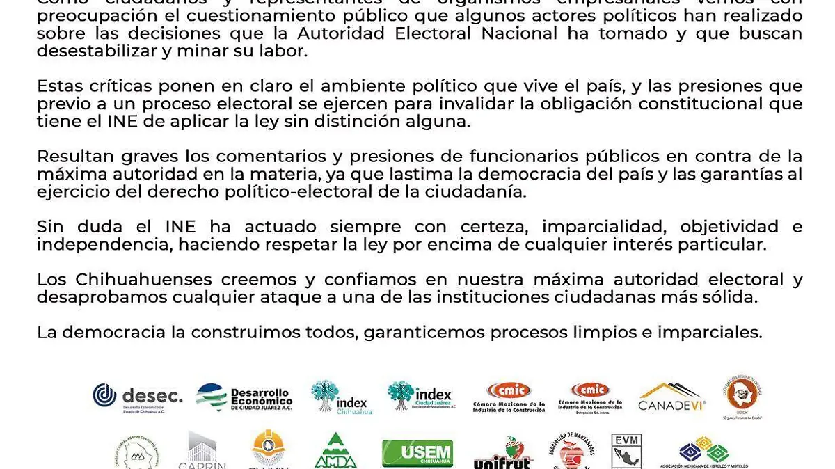 Carta empresarios