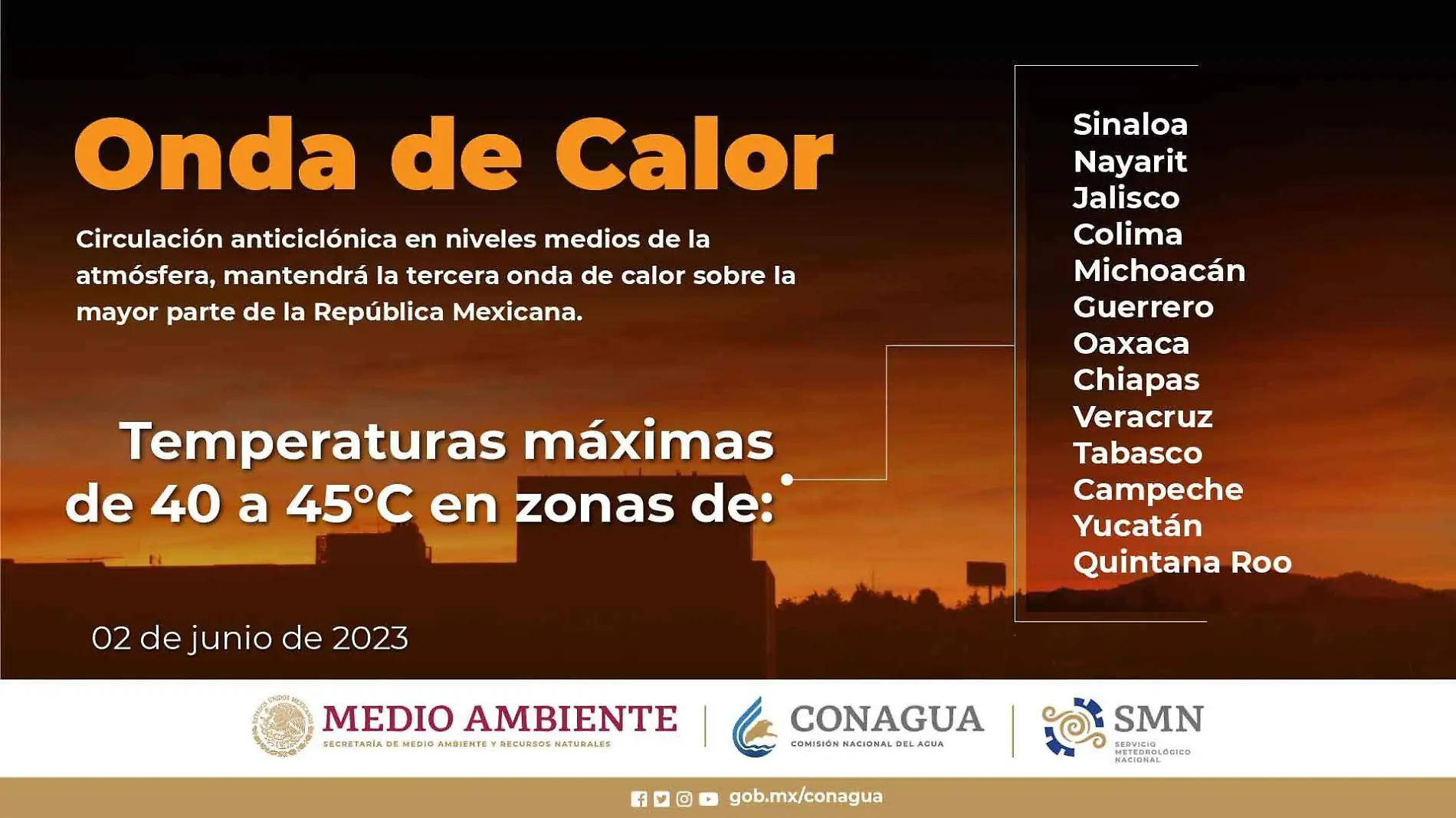 estados afectados por onda de calor 23