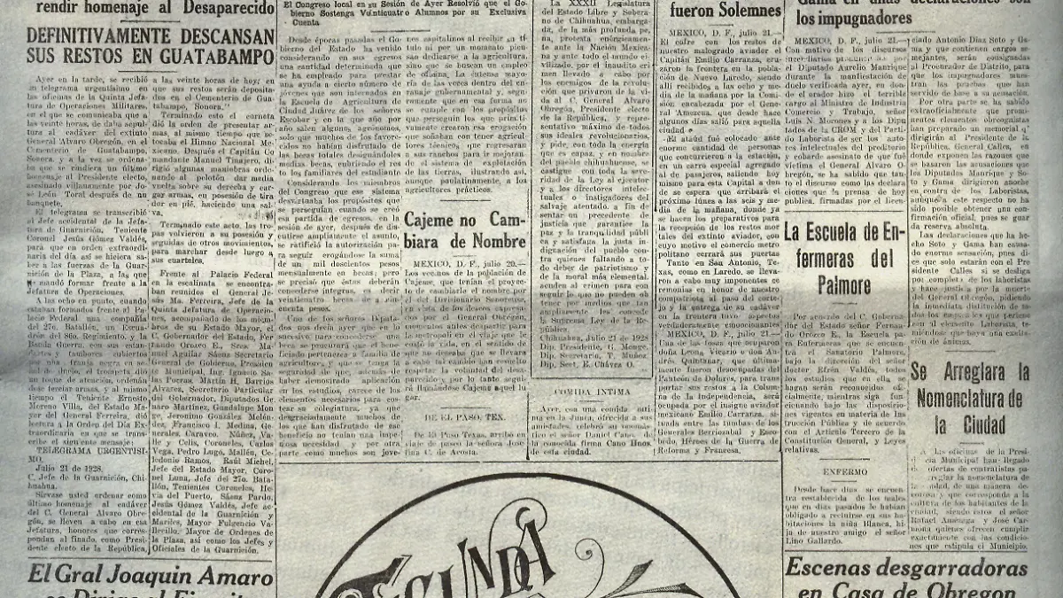 1928 MUERTE OBREGON