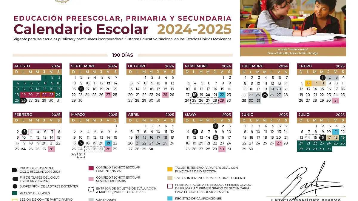 Calendario Escolar Basica