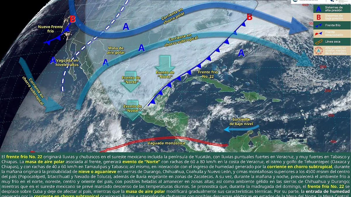 imagen_interpretada_SMN  Sistemas meteorológicos que afectan a México