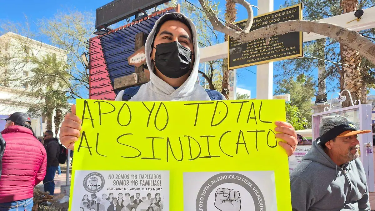 protesta exempleados del Municipio de Camargo