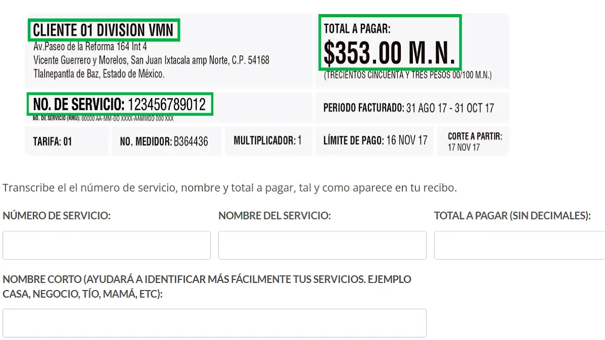 Descargar recibo CFE
