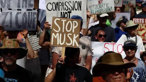Protestas contra Trump y Musk