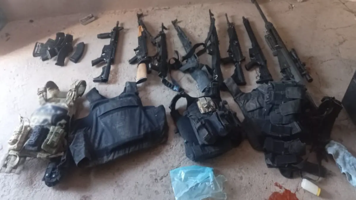 armamento asegurado en enfrentamiento en aldama