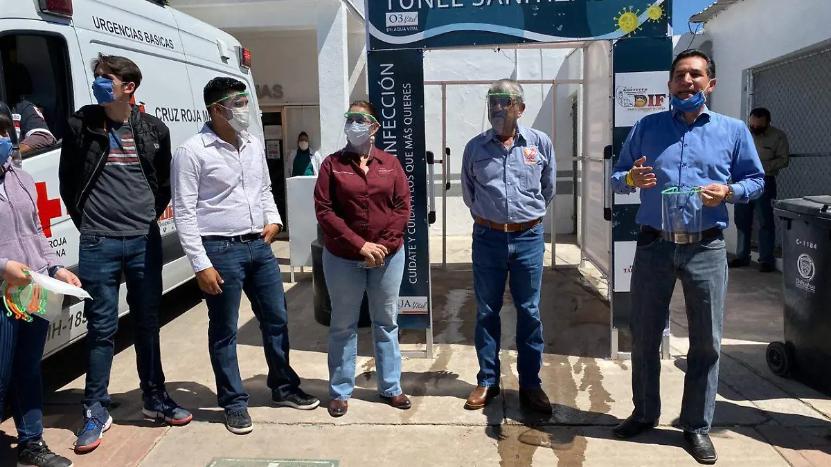 FOTO MUNICIPIO DE GUERRERO Instalan dos primeros túneles sanitizadores