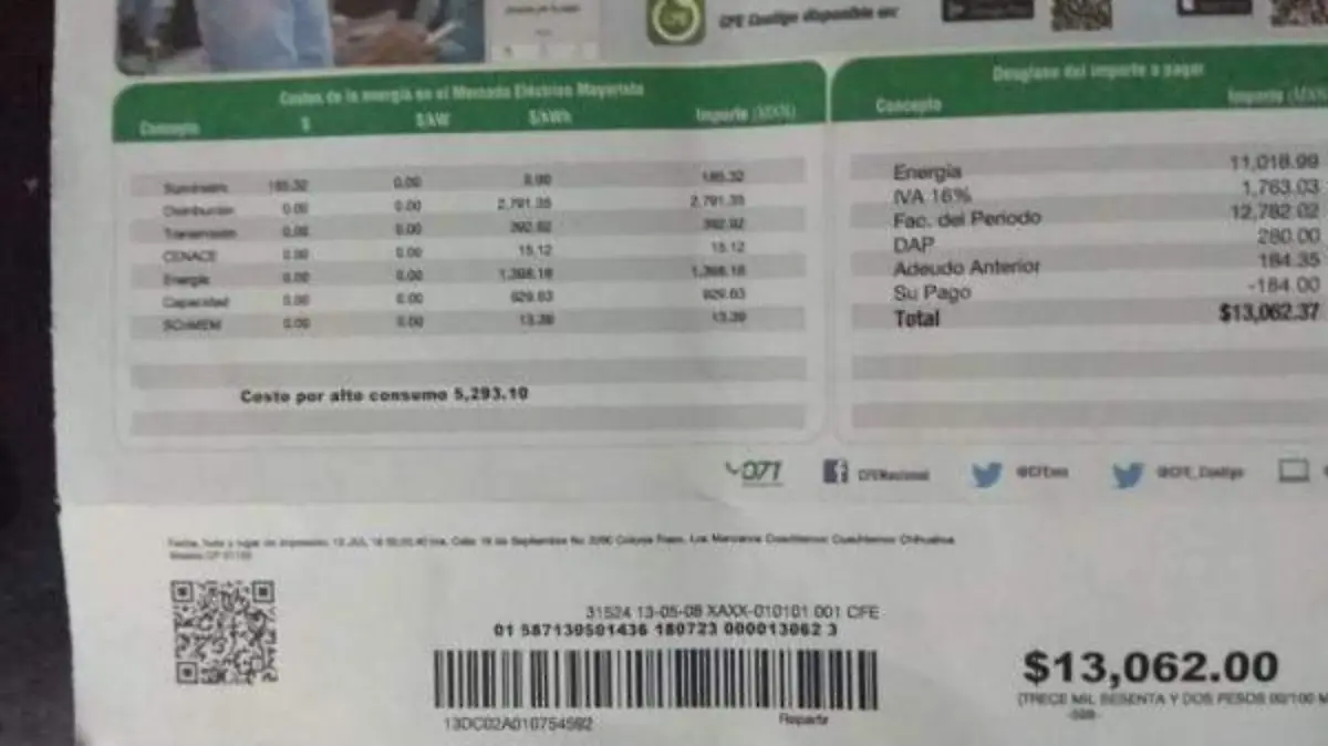 Amagan con mas protestas por altos cobros en recibos de luz  intervendra Cruz Perez Cuellar