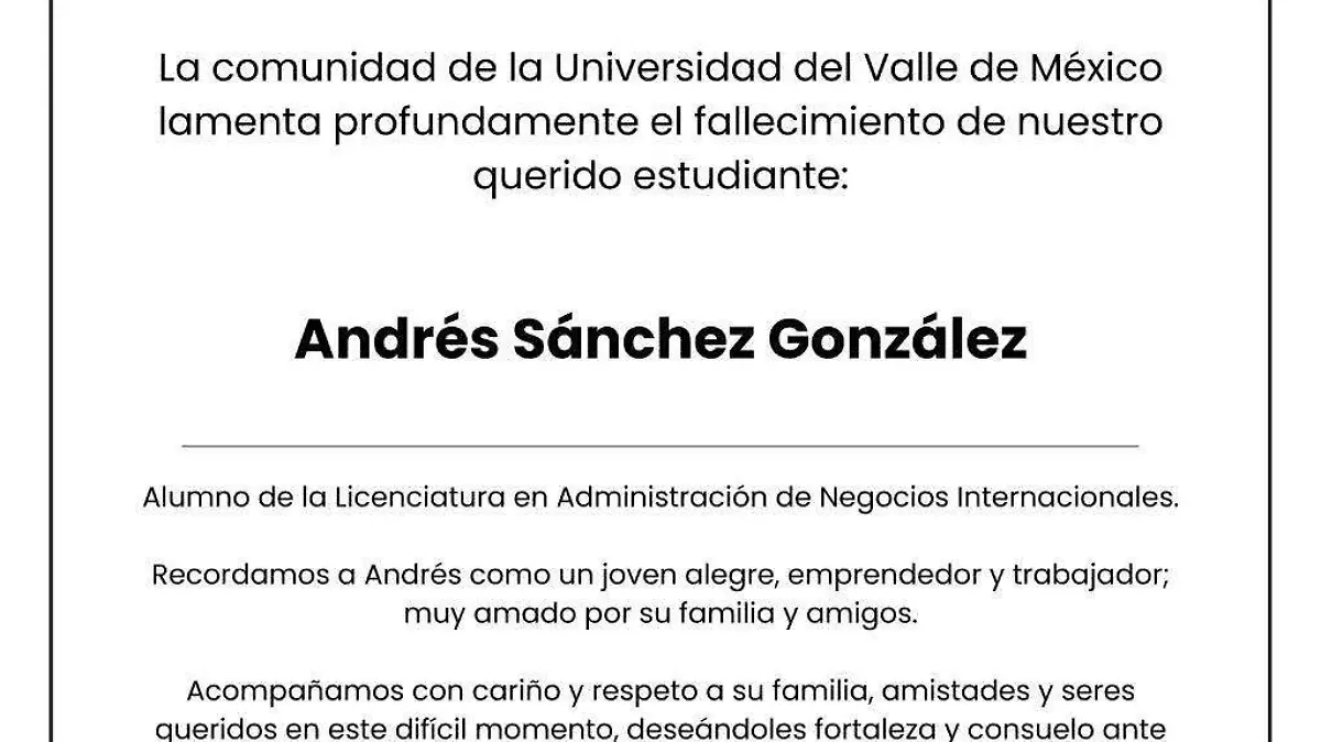 Dispiden la UVM Andrés Sánchez 