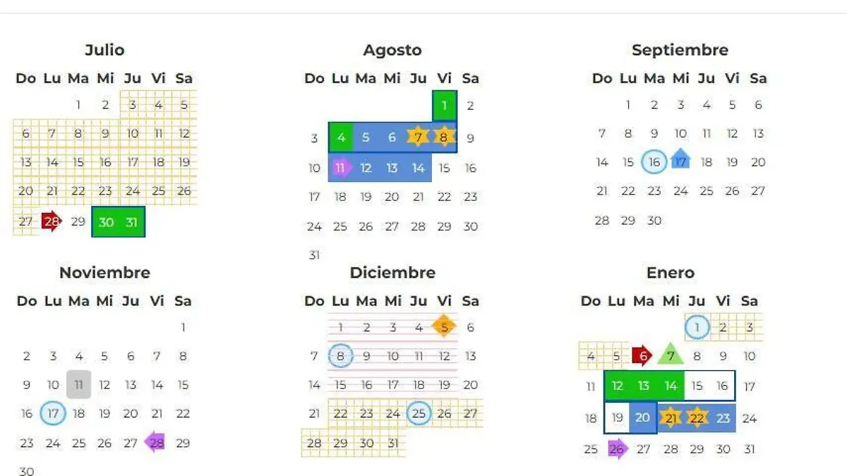 Calendario UACH