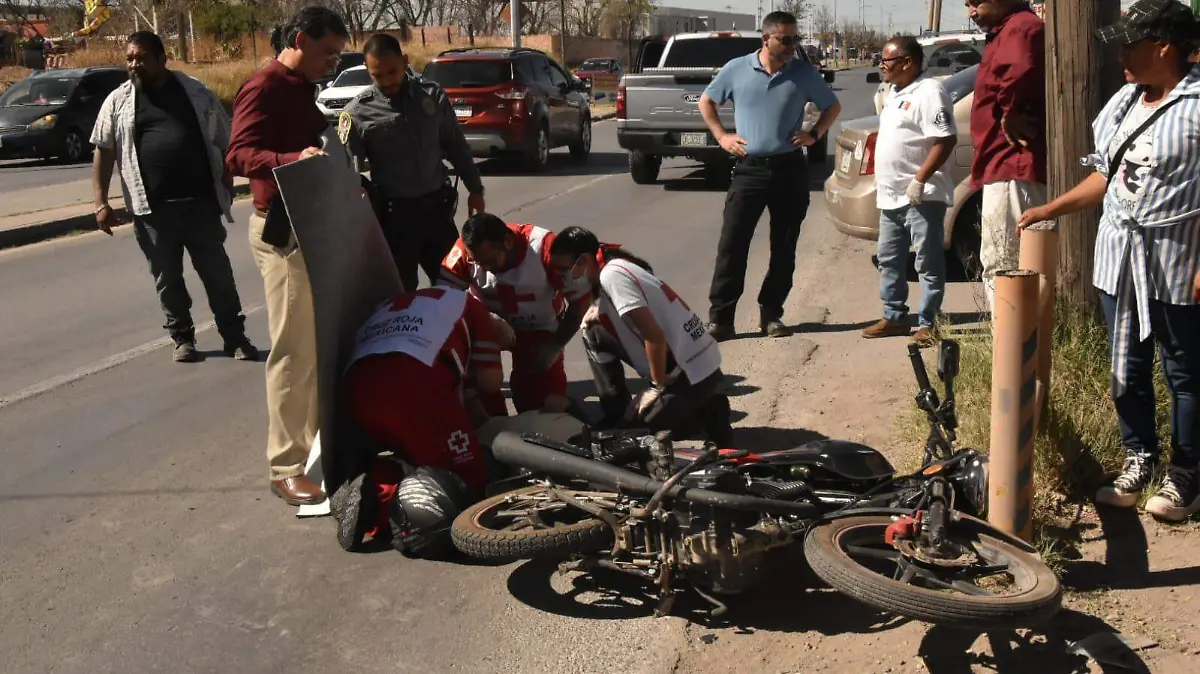 motociclista herido