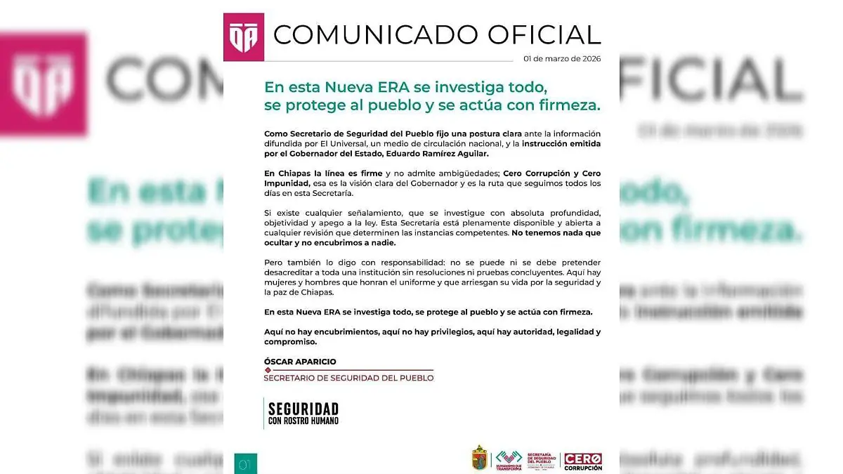 comunicado oficial secretario de seguridad del pueblo