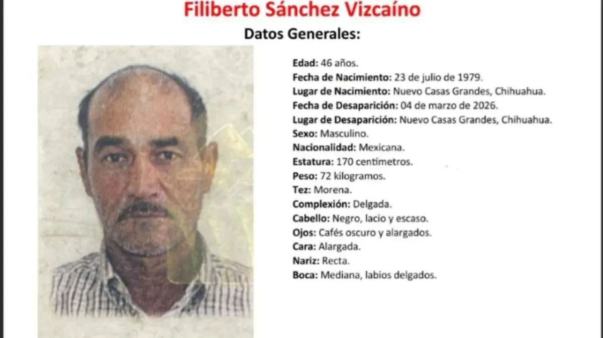 Filiberto Sánchez Vizcaíno, de 46 años