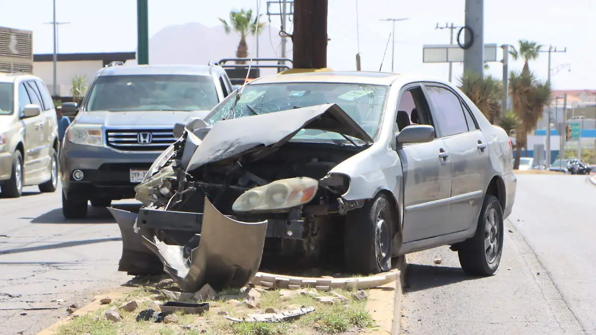 choque con mujer lesionada