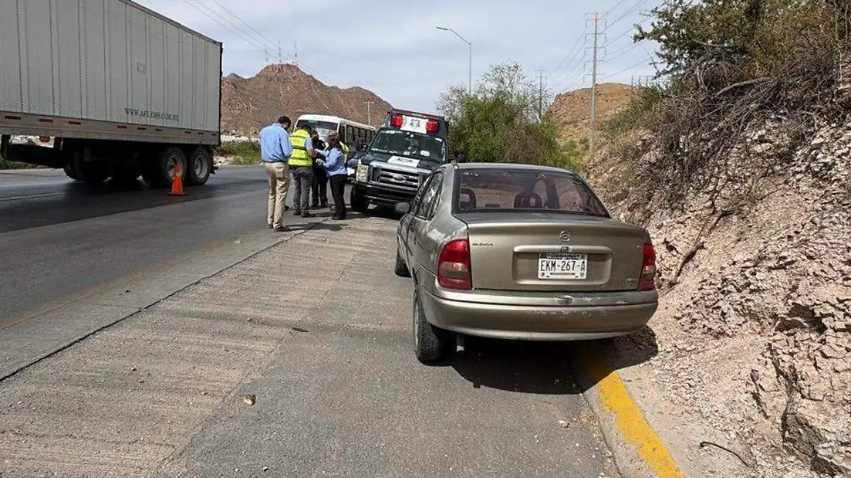 Choque en la carretera a Aldama