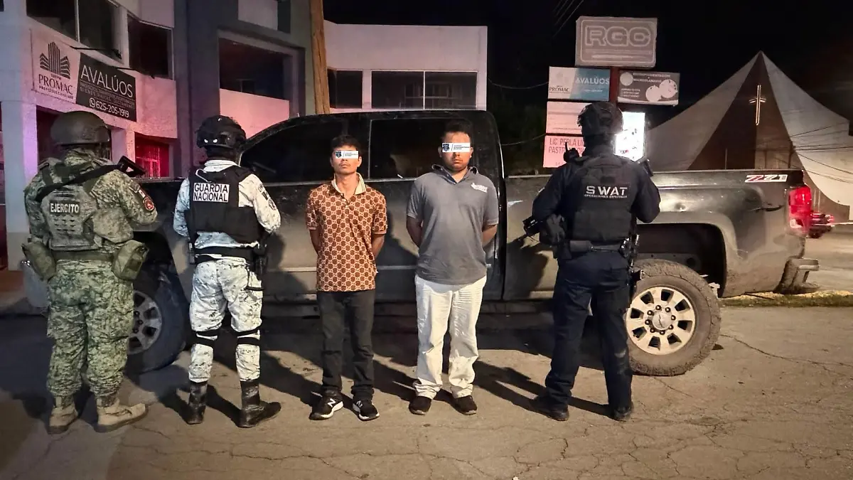 sujetos detenidos con armas
