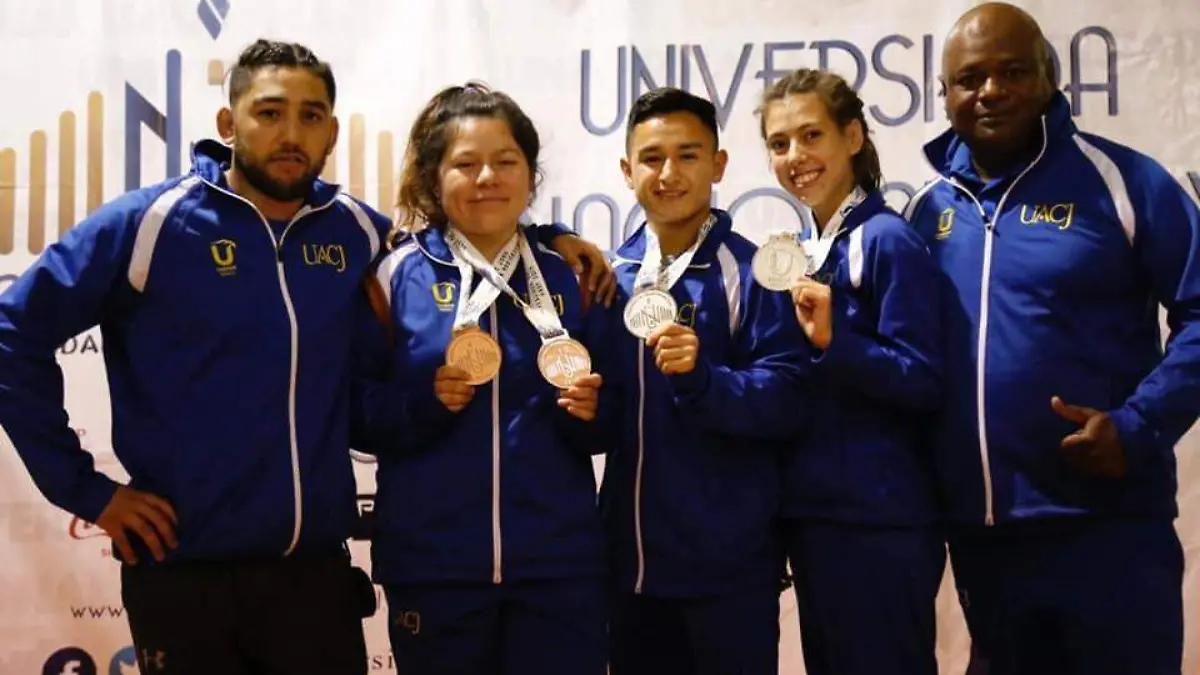 medallistas de judo de la UACJ en la UN 2019