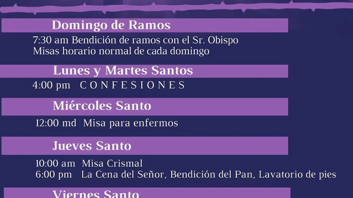 Fechas Semana Santa
