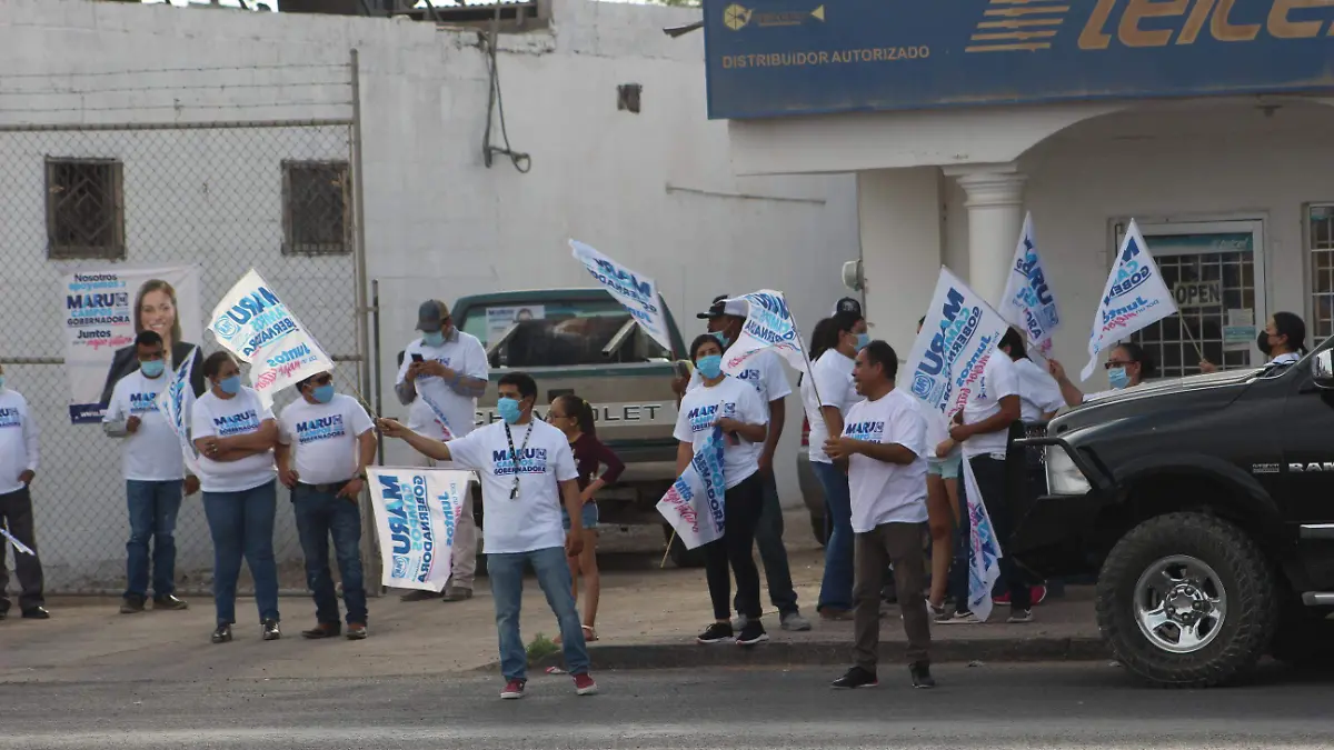 Panistas en arranque simbólico de la campaña de Maru Campos en Ahumada 