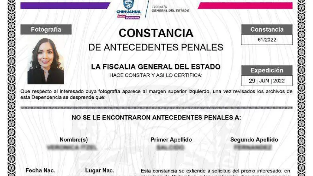 constancia antecedentes