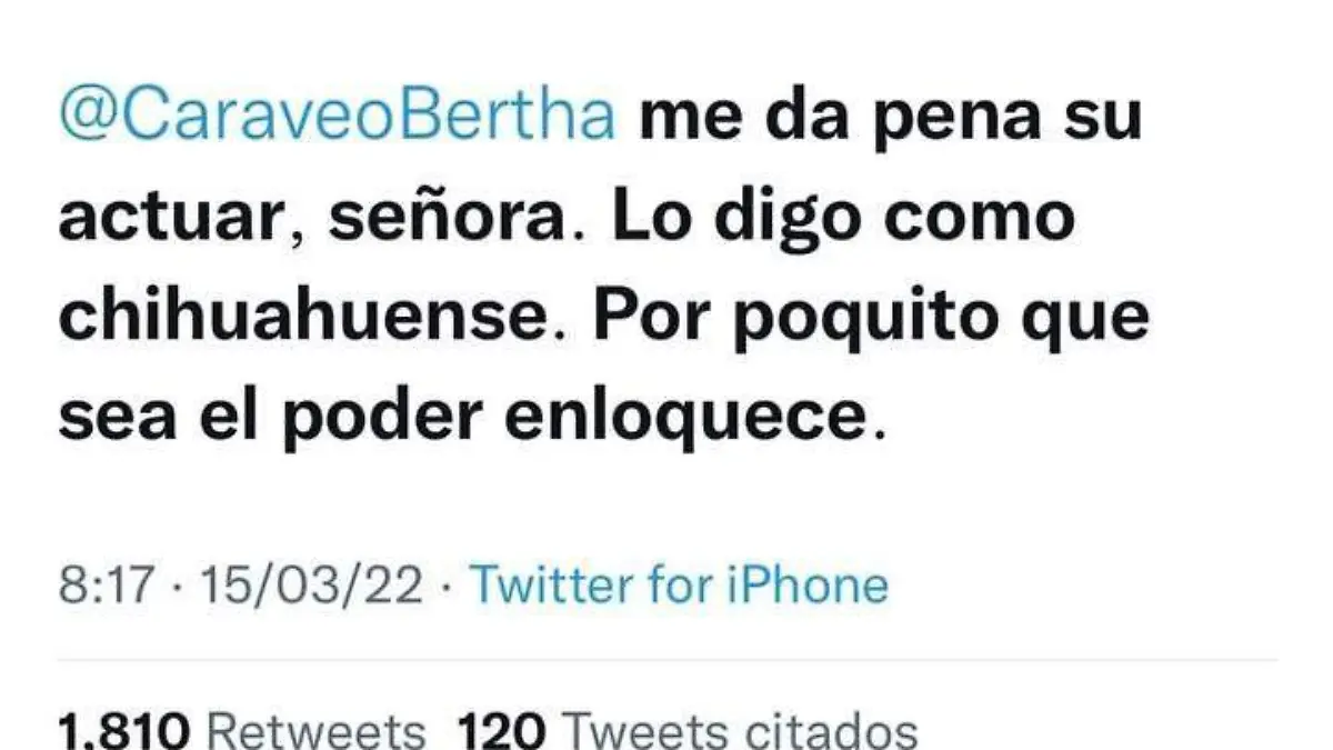 twit joaquín cosío a bertha caraveo