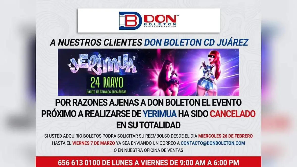 Yeri Mua cancelación