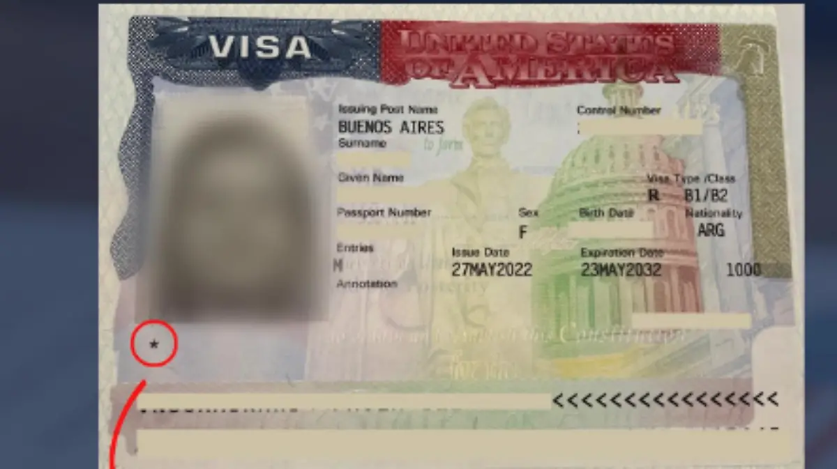 Asteriscos en visa americana